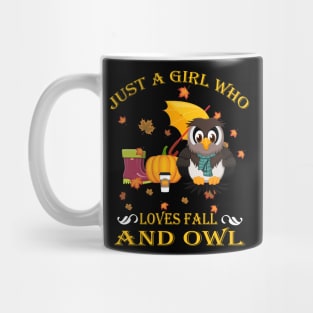 Just A Girl Who Loves Fall & Owl Funny Thanksgiving Gift Mug